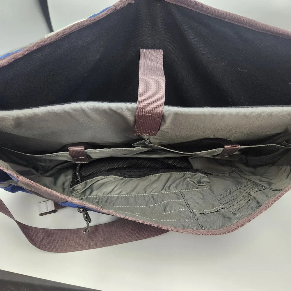 Eddie Bauer‎ Messenger Bag Blue Gray Nylon Adjustable Strap Laptop Bag